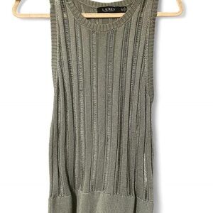 Ralph Lauren Green Ribbed Knit Sweater